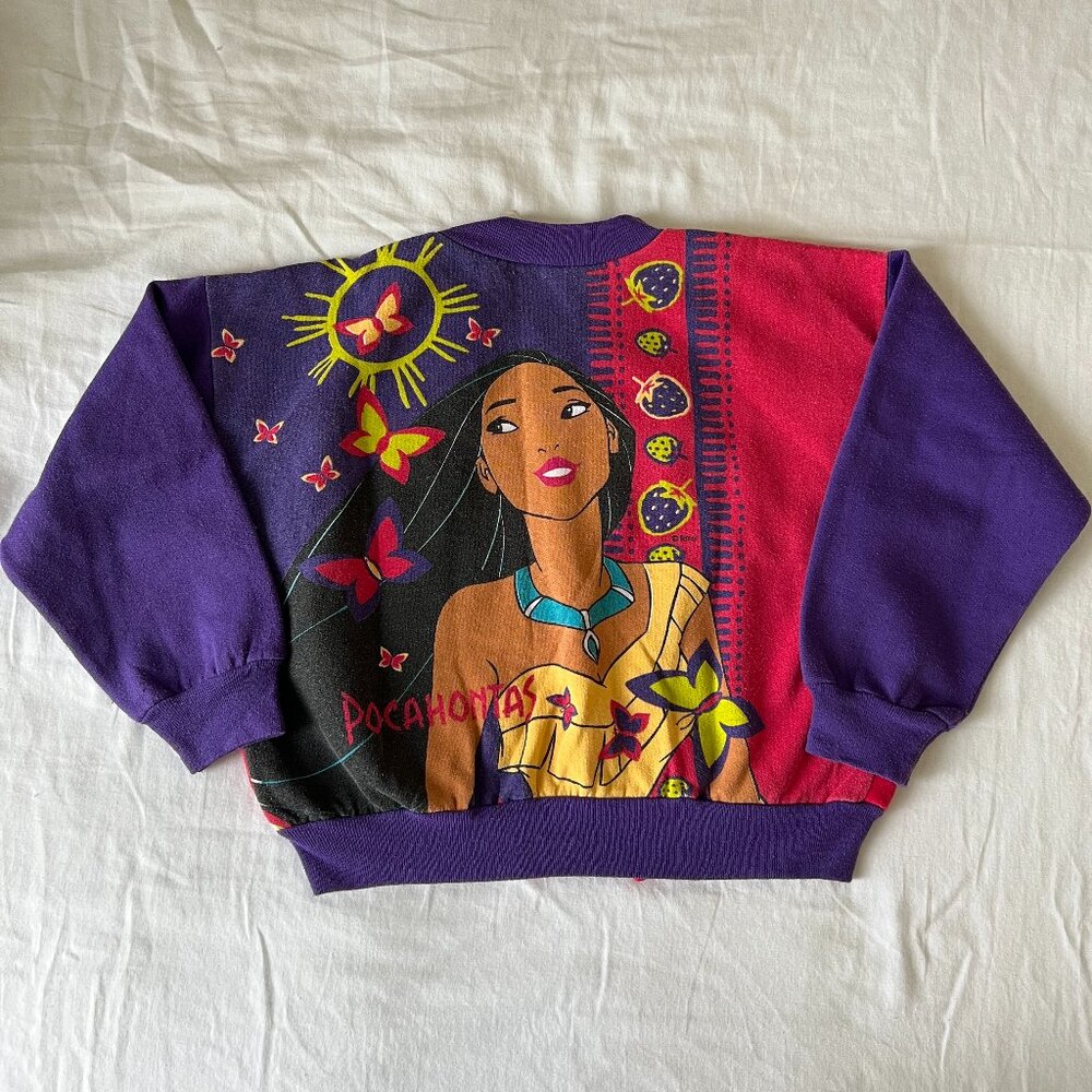 90s Vintage Disney Pocahontas Girls Button Up Sweater